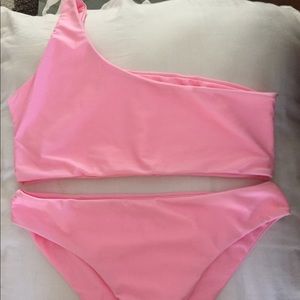 Pink bikini top and bottom